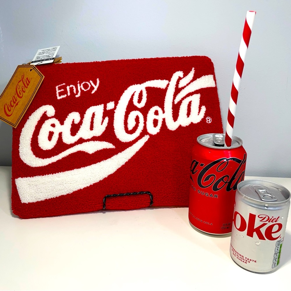 NWT *RARE* Coca-Cola Terry Boucle / Canvas Tablet Sleeve Pouch Clutch